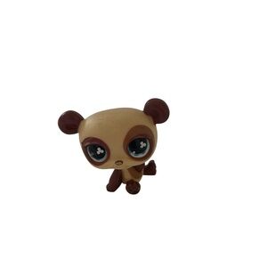 LPS Littlest Pet Shop #574 Beige Tan Brown Panda Bear Blue Diamond Eyes